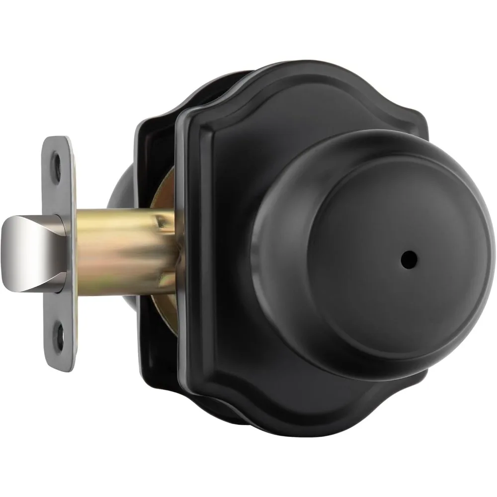 

Матовые черные дверные ручки для интерьера, дверная ручка для спальни и ванной комнаты, черные внутренние дверные ручки с арочной пластиной, 1 шт.