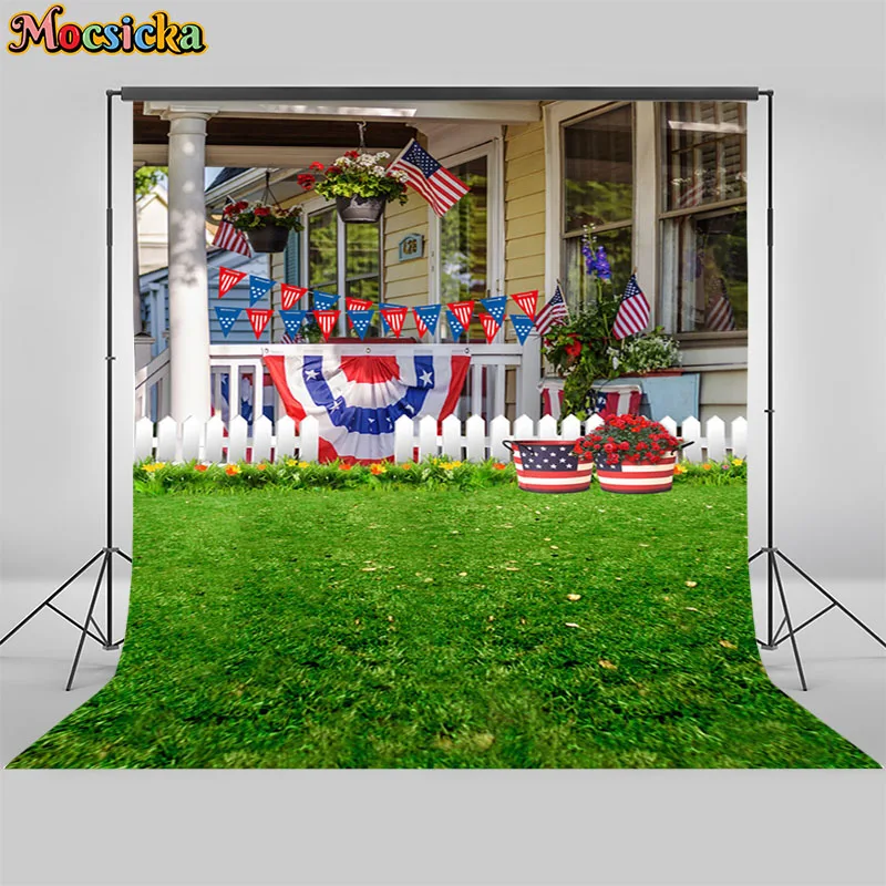 

Mocsicka Spring Photography Backdrop Easter Woodland Big Tree Meadow Grass White Flower Fairy Tale Photo Studio Booth Background