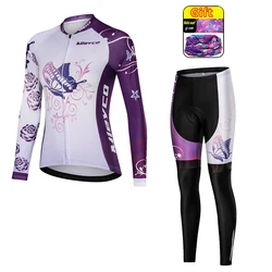 Women Cycling Jersey Long Sleeve Mtb Bicycle Clothing Bike Biking Cycling Set Quick Dry Ciclismo Ropa Bisiklet Clothes Pro Suit