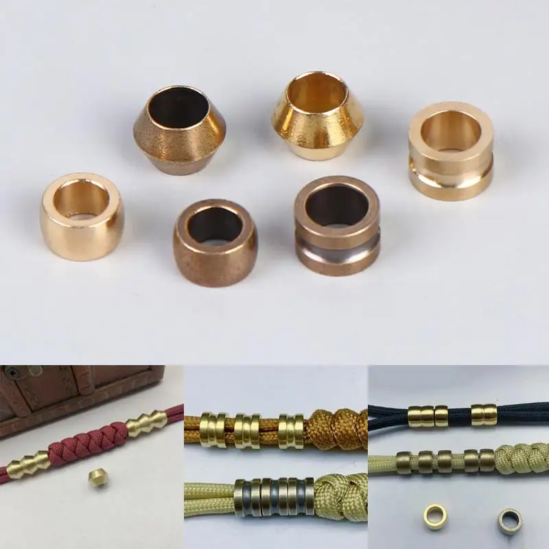 10Pcs Heavy Duty Brass Paracord Beads Fashion DIY Accessories Outdoor Pendant Isolate Beads for Paracord Bracelet Handcrafts
