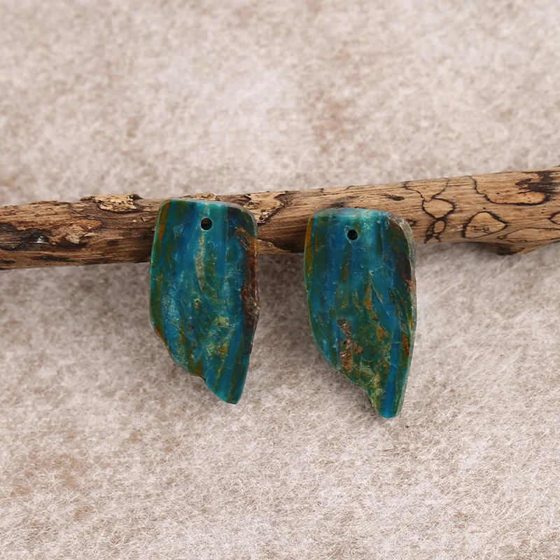 B&F Handmade Nugget Blue Opal Pendants Beads, Genuine Natural stones beads, Unique Stones for jewelry & DIY Earring Beads