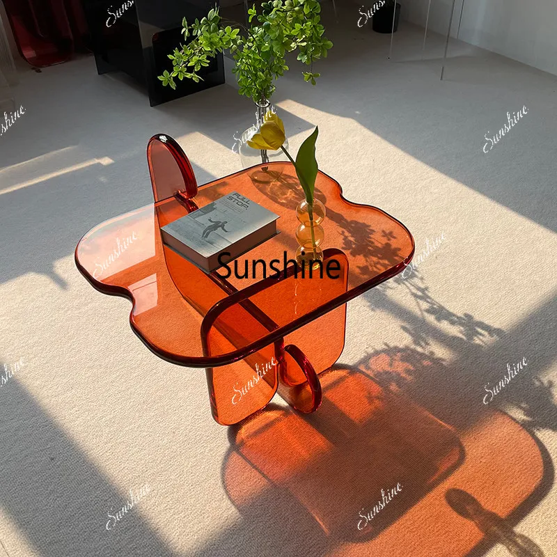 

Small household square transparent acrylic tea table