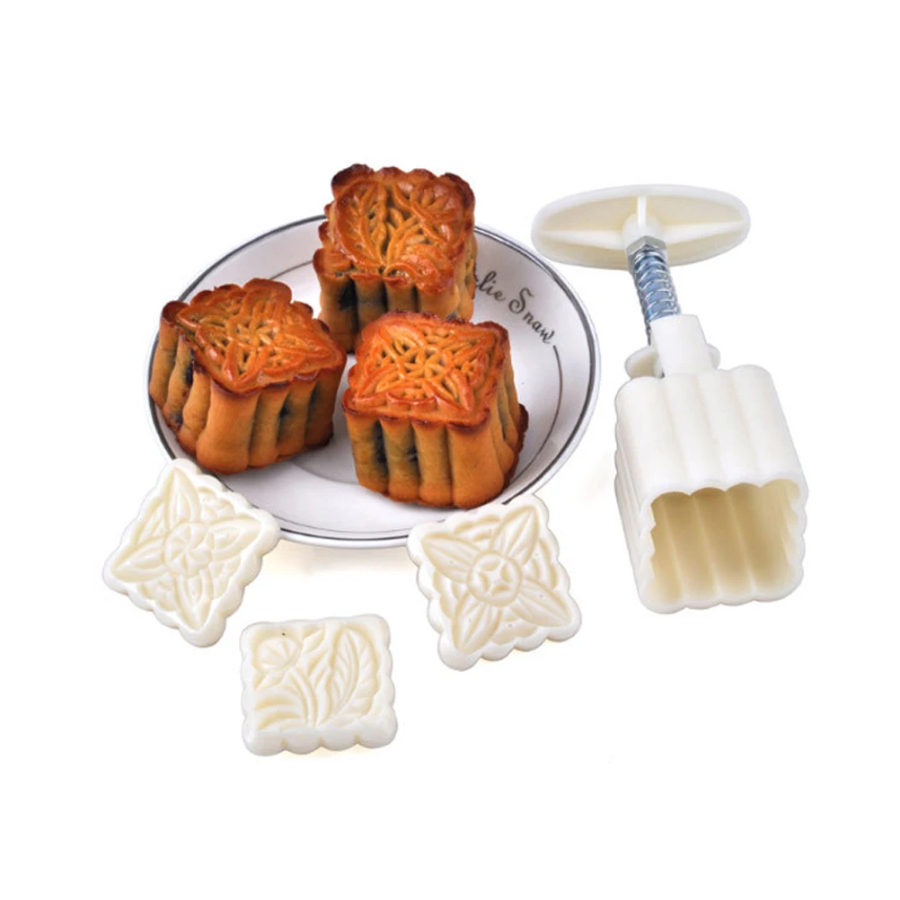 

16 Pcs Mold Mooncake Making Tool Cookie Stencils Baking Tool H Pressure Shape Decoration Square Round 2 Sizes Cake Stamp