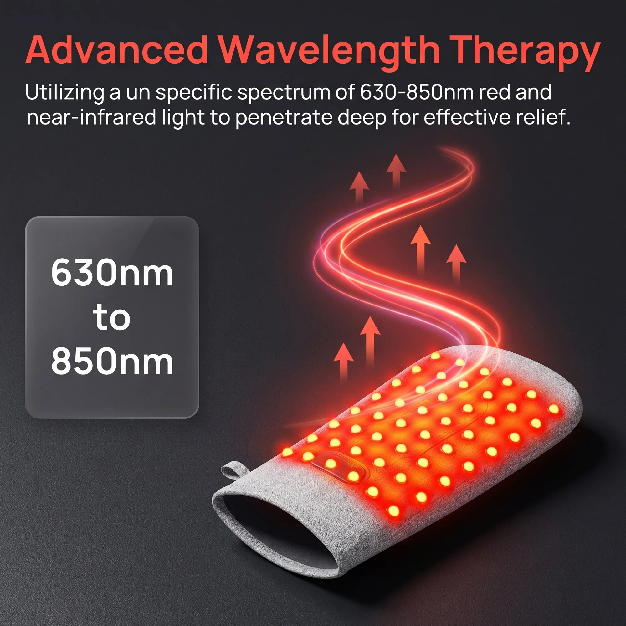 LED Red Light Glove 660nm & 850nm Red Light Vibration Massage for Wrist Fingers Hand Beauty Anti-fatigue