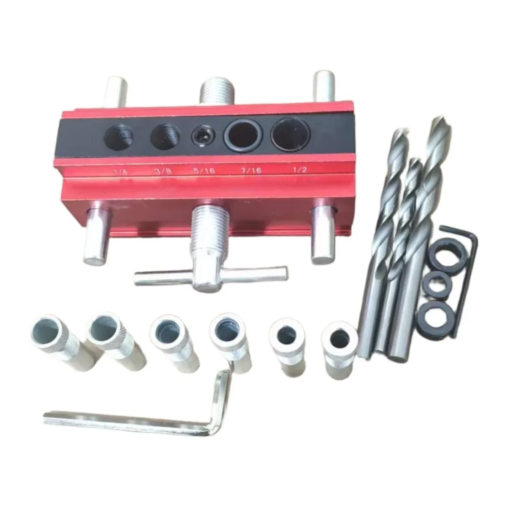Self Centering Doweling Jig Aluminum Alloy Woodworking Tool For Precision Straight Hole Drilling Furniture Shelf Making Kit