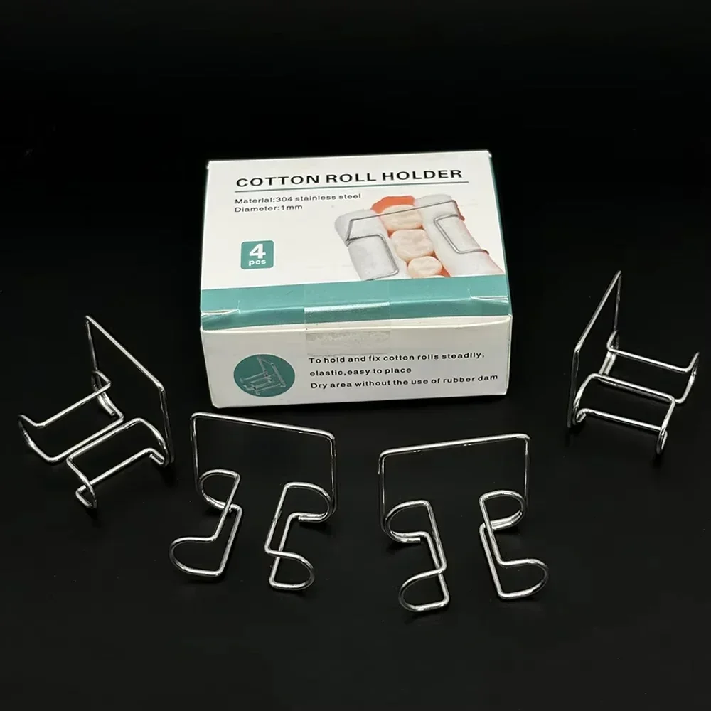 

4pcs/box Dental Stainless Steel Cotton Roll Holder Clip Orthodontic Lab Supplies Cotton Holder Autoclavable
