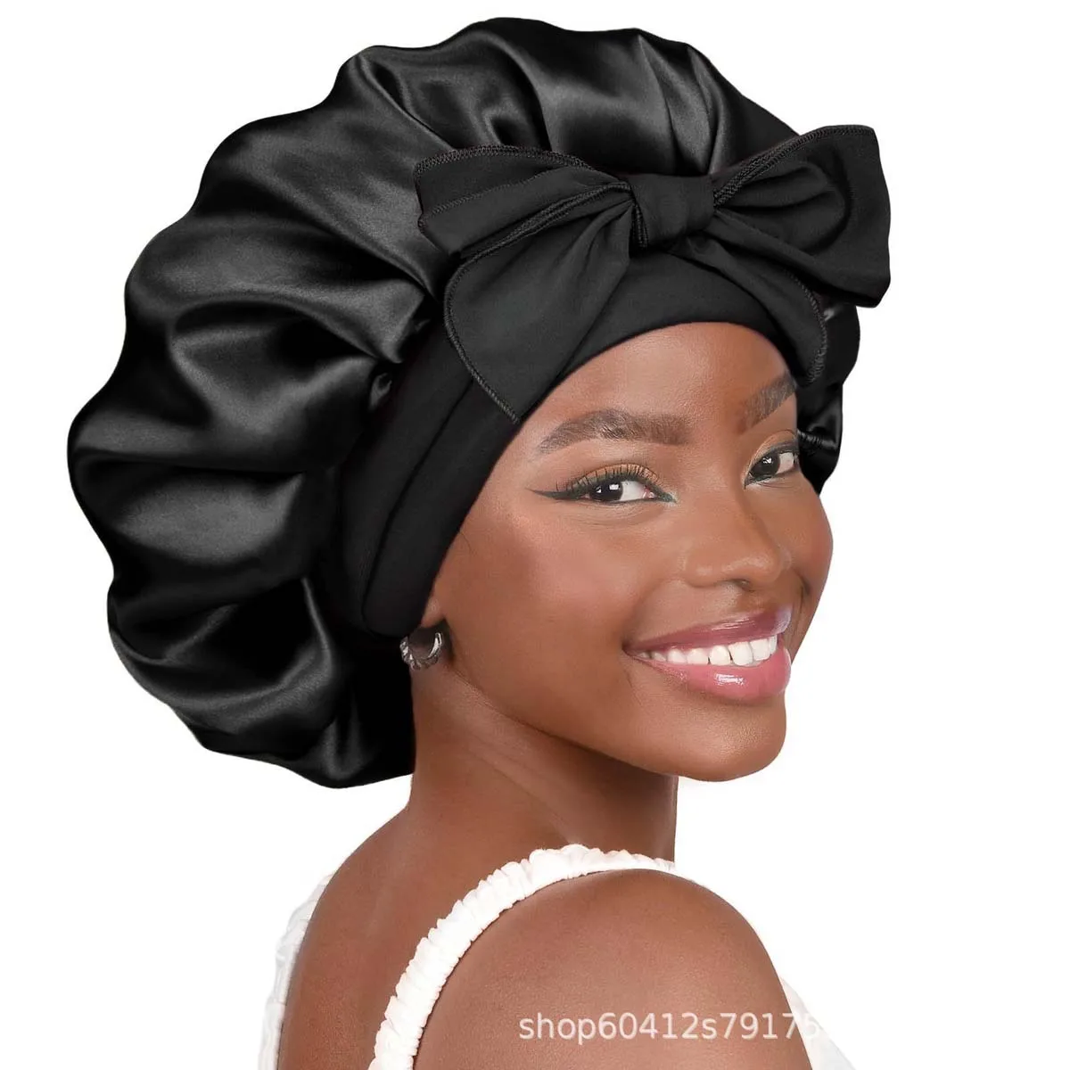 YANIBEST Verstellbare Seiden-Schlafhaube für Frauen Doppellagige Satin-Haube Reduziert Reibung Verhindert Frizz Lockiges Haar – Detail 10