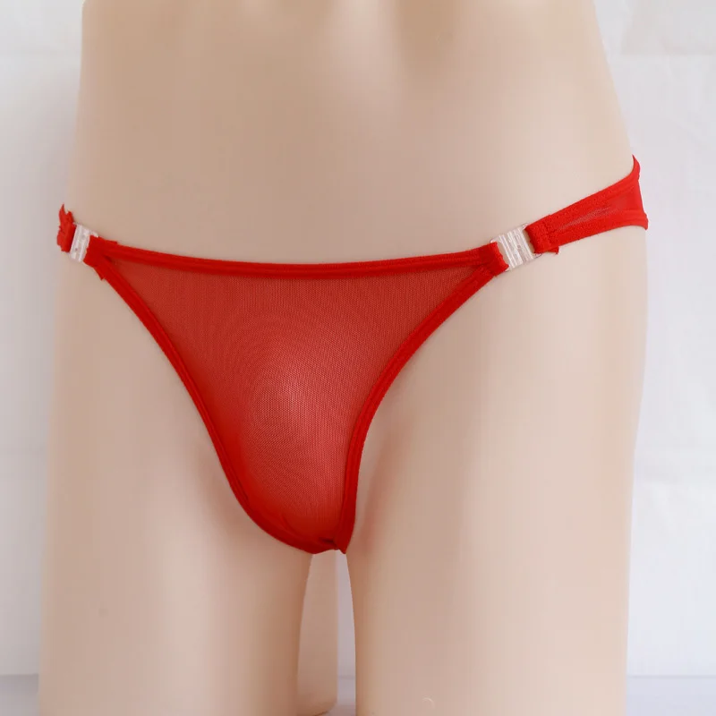 Mutandine di seta di ghiaccio da uomo nuove Sexy biancheria intima Ultra sottile slip a vita bassa traslucidi pantaloncini Sexy da uomo