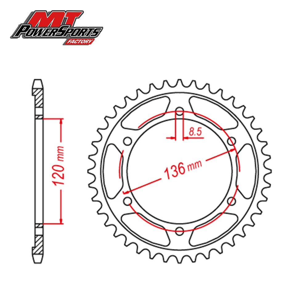 YAMAHA XT250 OE Steel Rear Sprocket For 428 Chain Yamaha FZR250 TZR80 TZR125 TDR125 Road Motorcycle Accessories And Parts