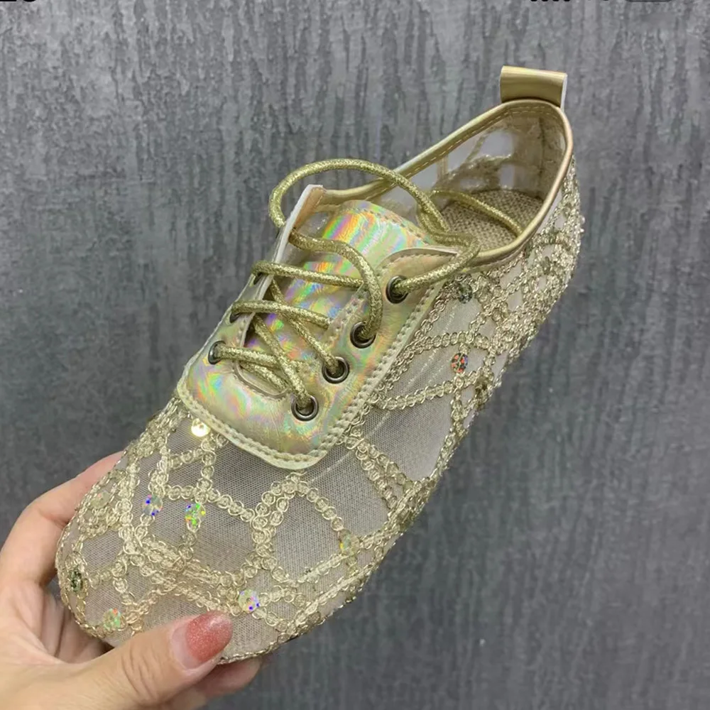 Summer Women Flats Shoes Sequins Design Casual Fashion Women Sandals Plus Size Women Shoes