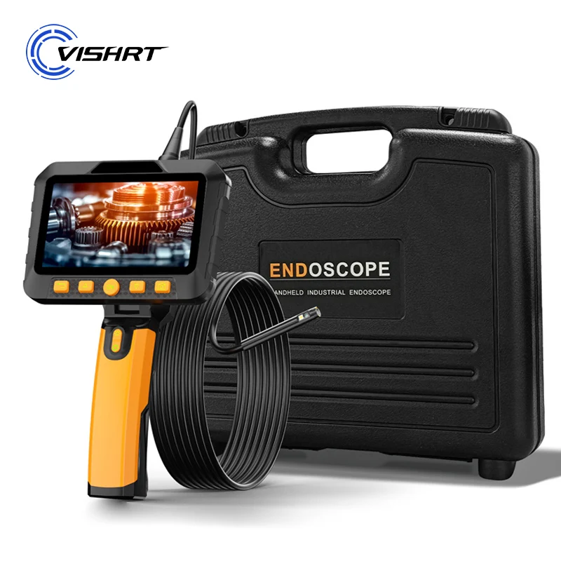 VISHRT 5'' IPS Industrial Endoscope Camera Hand-held Digital Endoscopic Single Dual Triple Lens Piping Inspection Camera For Car