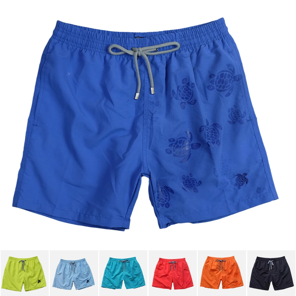 Modische Turtle Print bestickte Badehose elastische wasserdichte schnell trocknende Strand hose Urlaub Surfen Uomo Vileber 2024