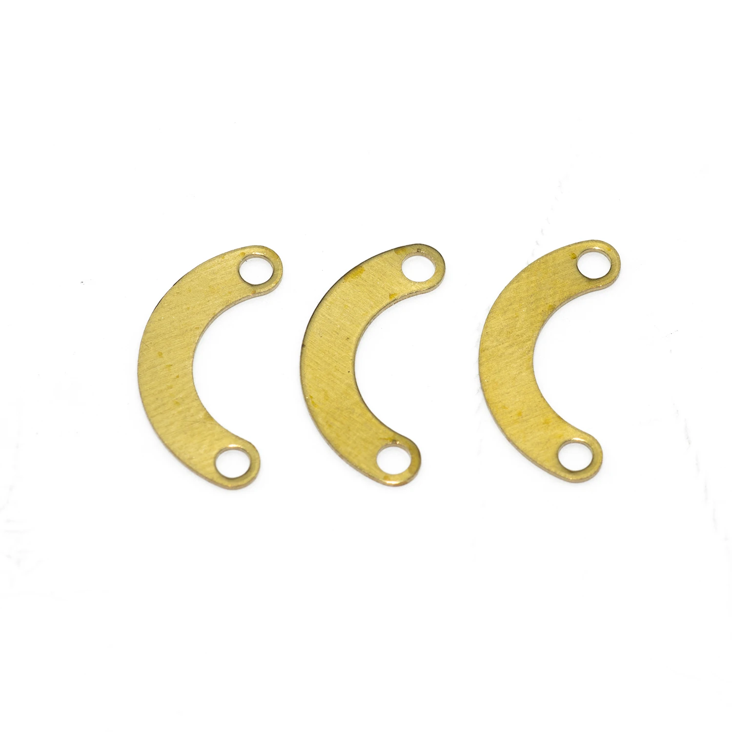 

20Pcs Raw Brass Arc-shape Double Holes Connectors for Diy Necklace Bracelet Jewelry Findings Making Wholesale