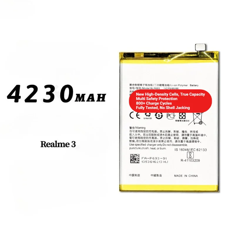 BLP693 for OPPO Realme3 RMX1825/RMX1821 Phone Battery 0 Cycle  High Capacity Battery Replacement Bateria Grade A Cell with Tools