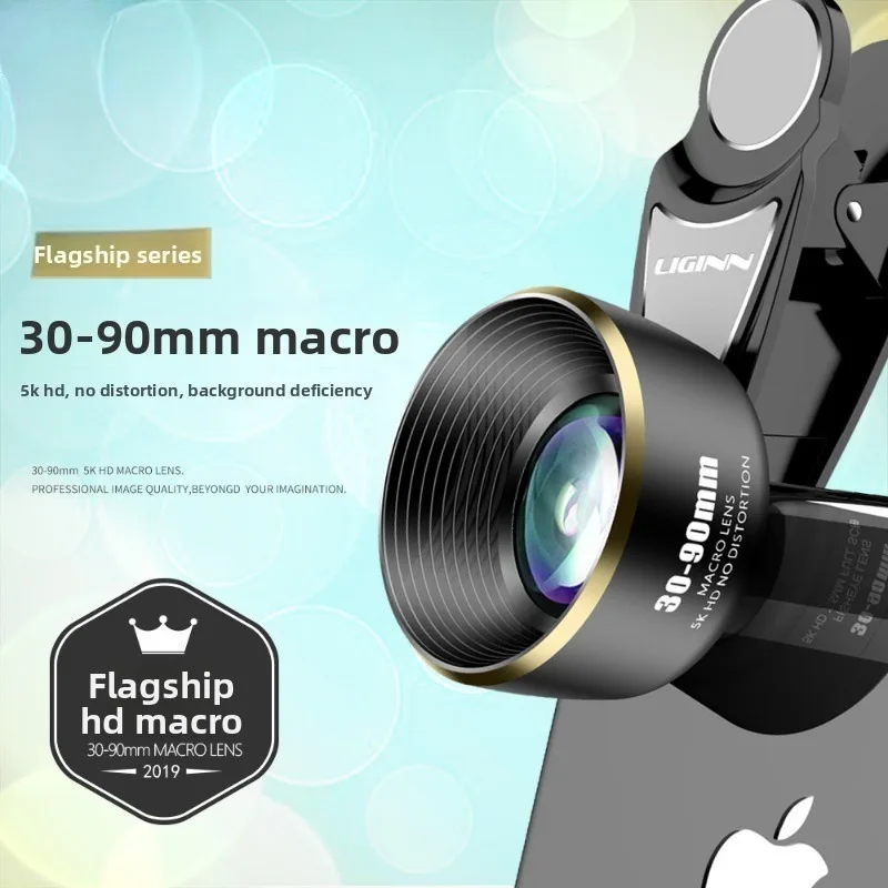 2025 عدسة ماكرو متنقلة 30-90 ملم 238 °   عدسة عين السمكة للسفر في الهواء الطلق عدسة خارجية عالية الوضوح للتصوير الفوتوغرافي بشاشة كاملة