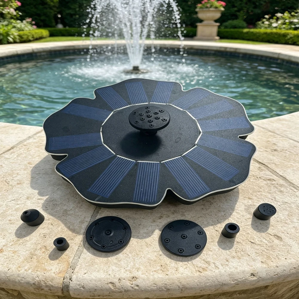 Solar Fountain Outdoor Water Feature As Shown Floating Solar Fountain Dynamic Spray Patterns Weather Resistant Design