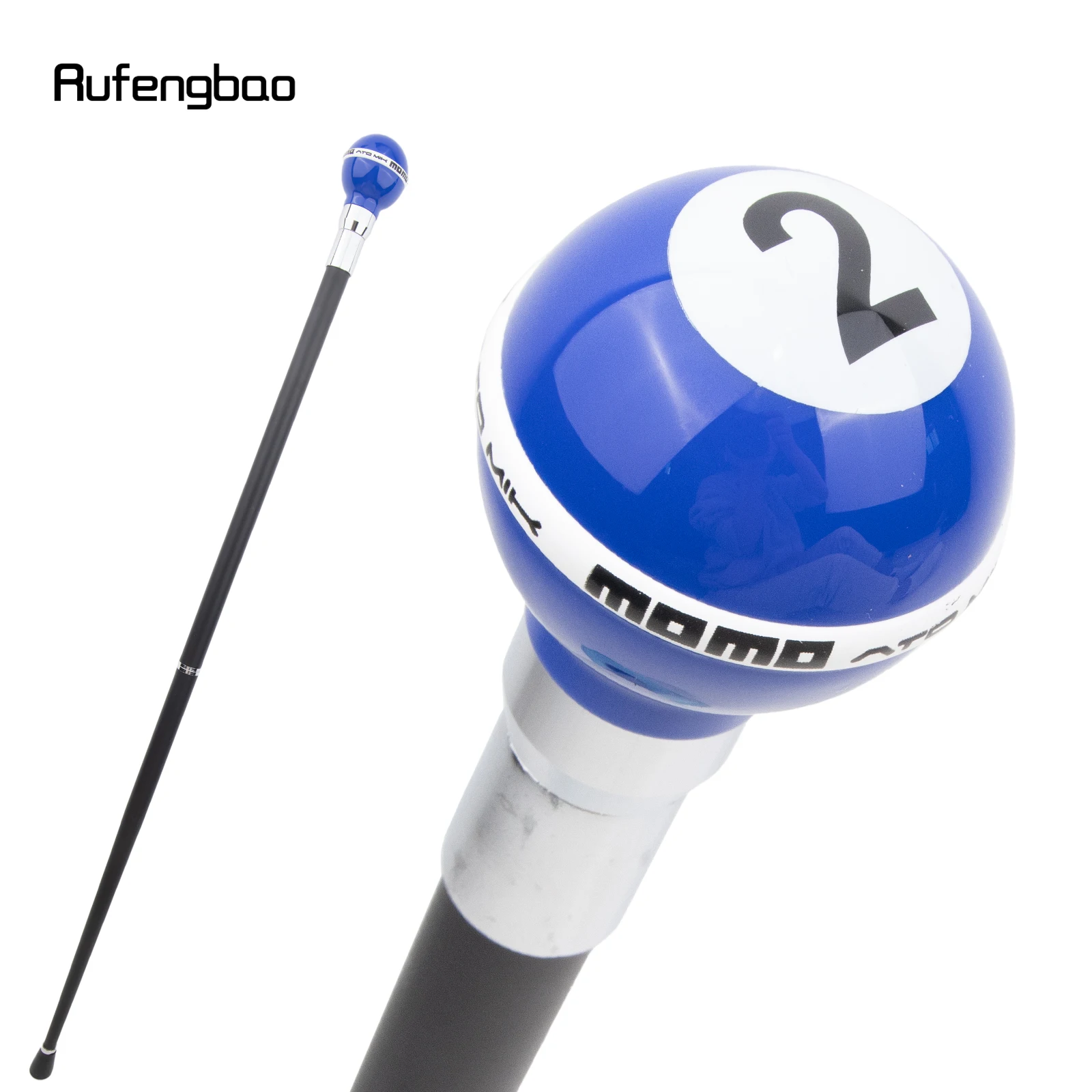 Blu Bianco Numero Due Palline Argento Bastone da passeggio Bastone da passeggio decorativo alla moda Gentleman Elegante bastone cosplay Crosier 94 cm