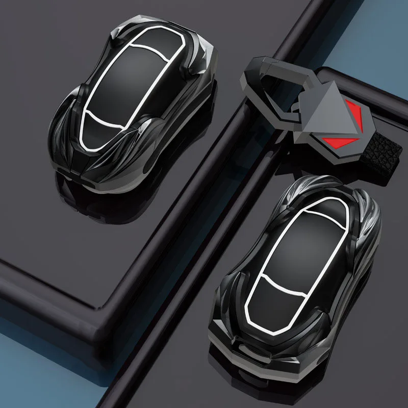 Zinc Alloy Car Smart Key Cover Case Fob for Tesla Model X Model S Model 3 Model Y Key Shell Bag Holder Protector Accessories