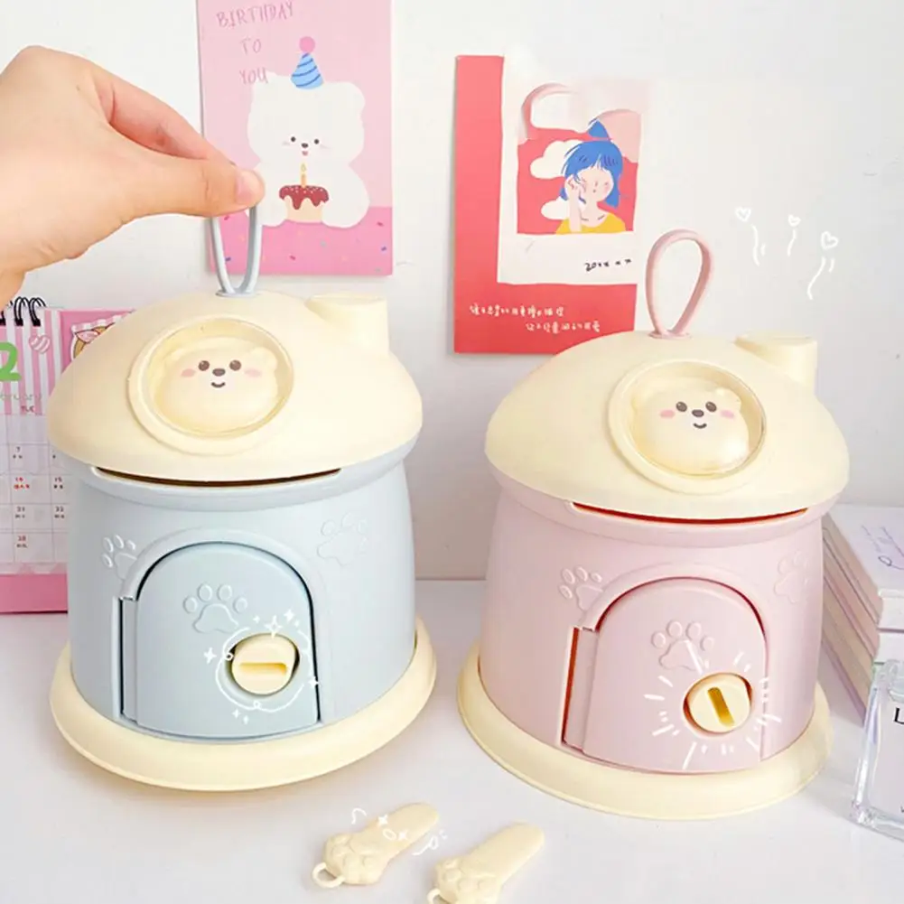 Mushroom Piggy Bank Cartoon Bear Sweet  Hanging Key Lock Money Bank Toy Money Saving Pot Coin Bank Children Gift