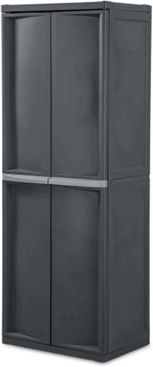 1-Pack Storage Cabinet,  Closet Organizer, 4 Shelves, Gray