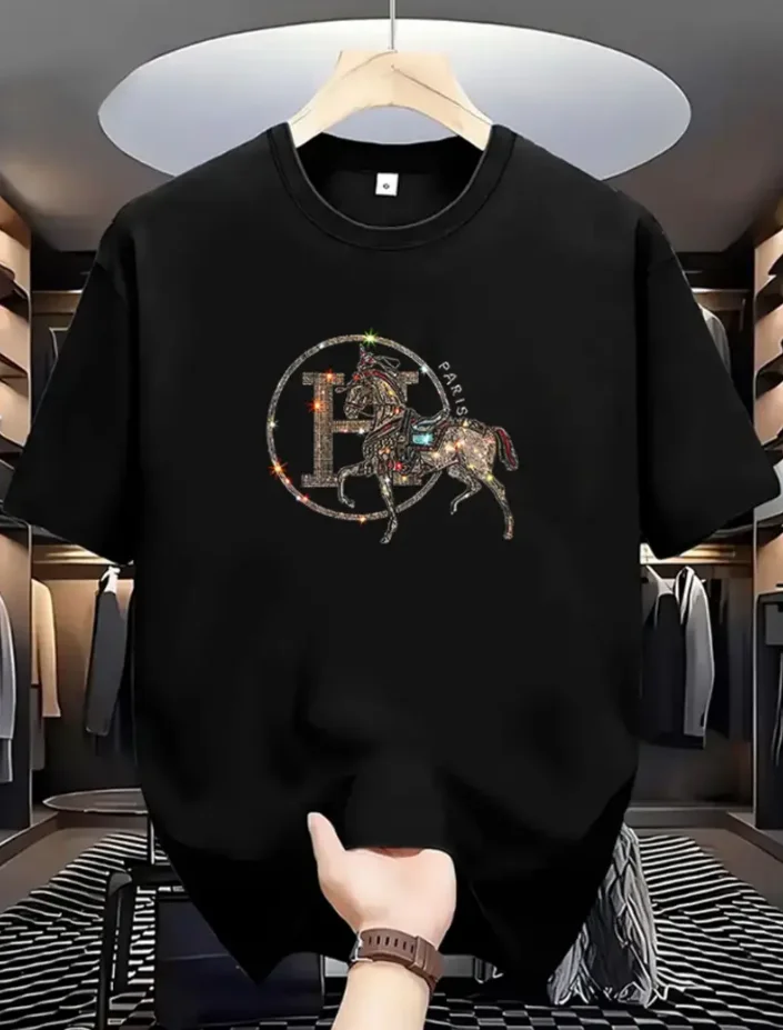 

Men's Casual Short Sleeve T-shirt Circular Graphic Print Suitable for Casual Clothing Regular Round Collar Summer Pure Cotton