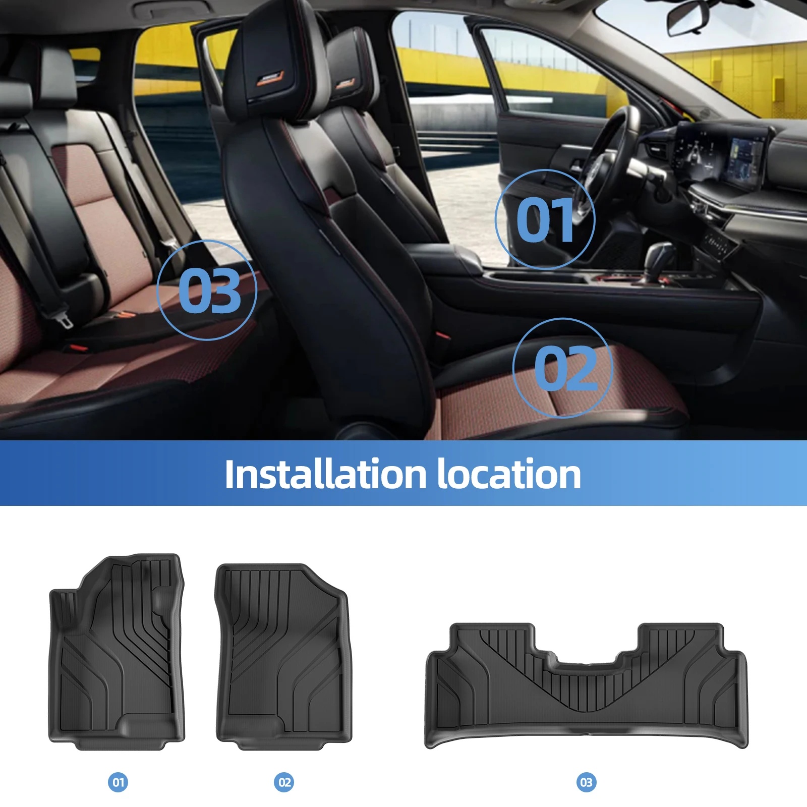 Left Drive for Haval Jolion 2021-2024 2WD Fuel Version TPE 3D Car Floor Mat All Weather Waterproof Trunk Pad Accessories
