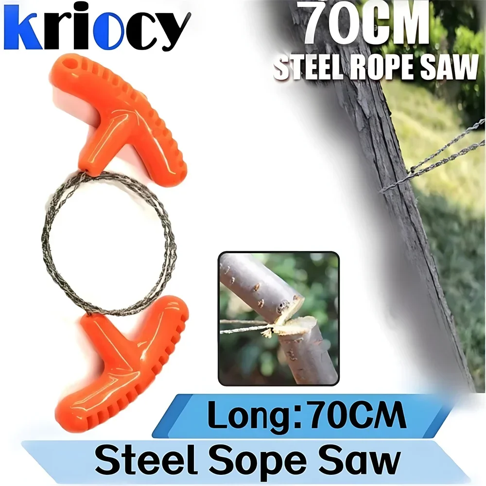 High-Quality Multi-purpose Mini Pocket Wire Saw Stainless Steel Wire Saw Orange Outdoor Camping Emergency Survival Gear Tools