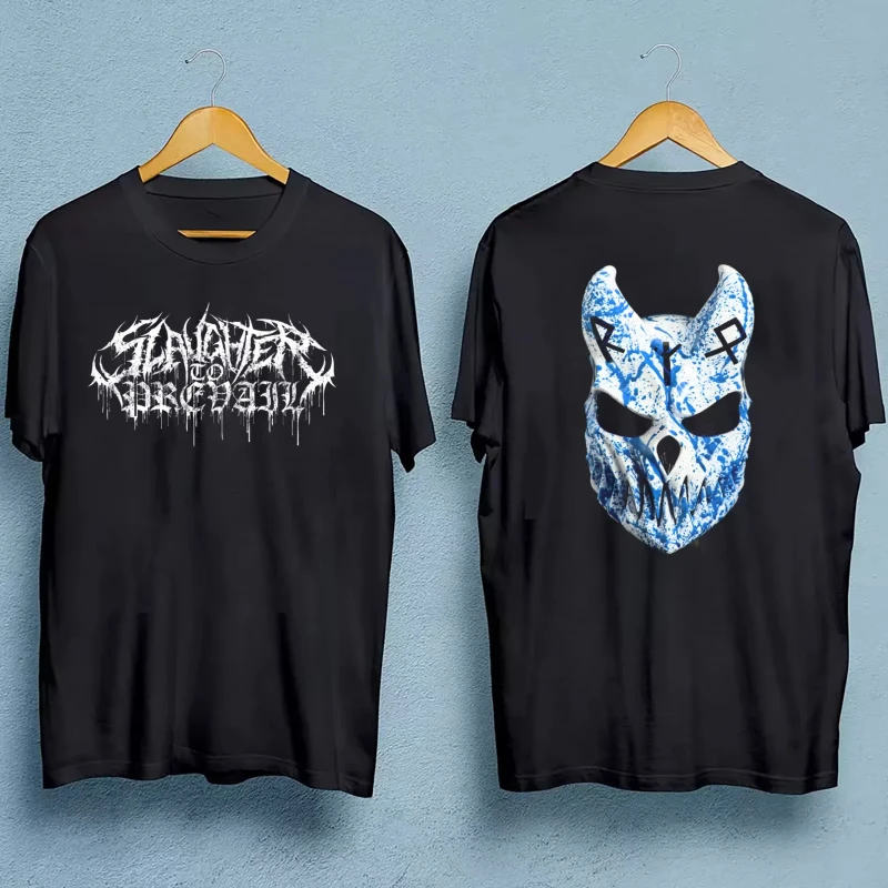 Pattern short sleeved shirt, summer round neck cotton T-shirt, Rare Slaughter to Prevail band series T-shirt