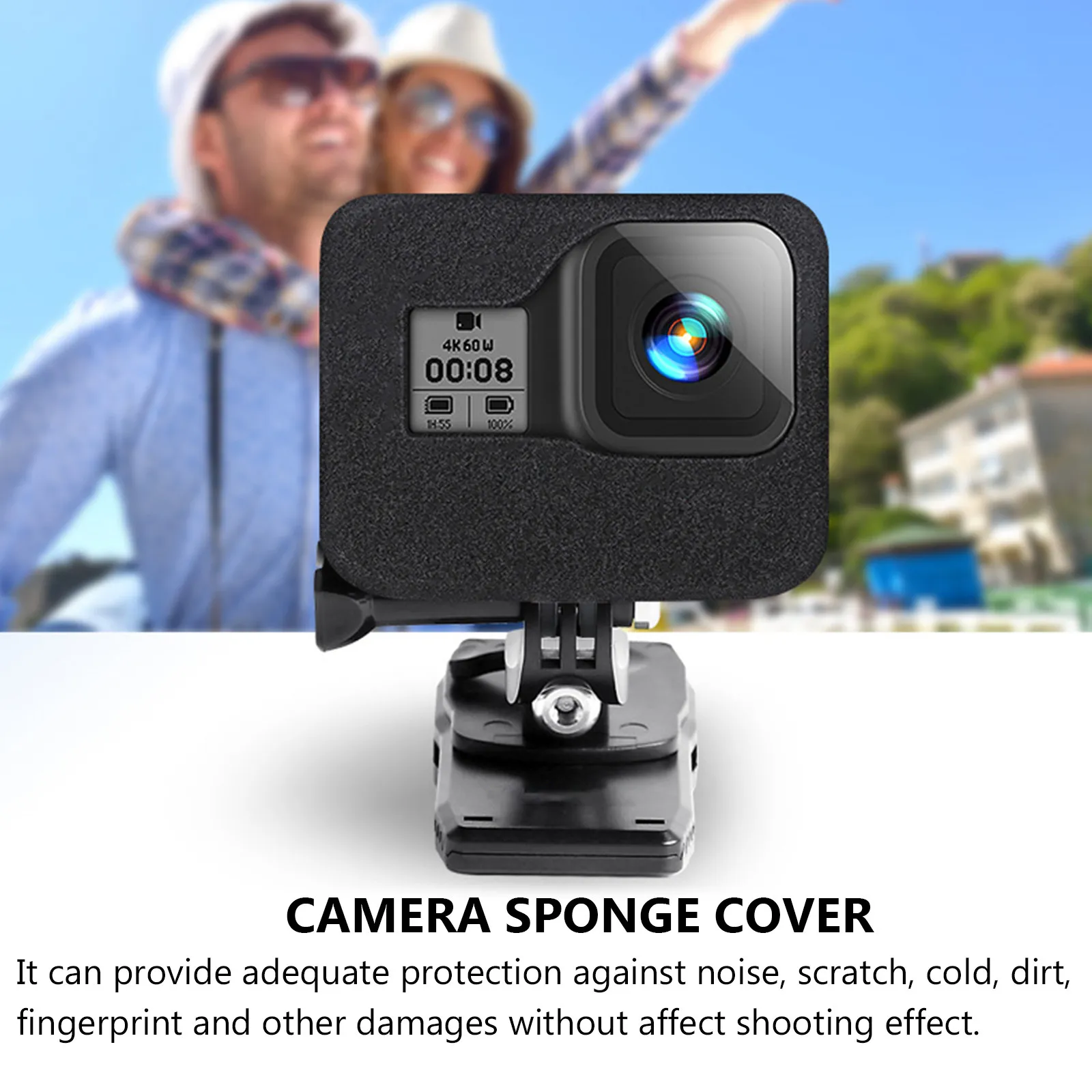 Camera Windproof Cover Sponge Noise Reduction Protective Cover for Hero8 High Elasticity Dust Scratch Cold Fingerprints