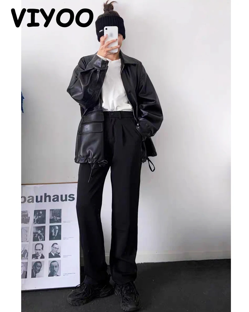 Men's Y2K Chinos White Black Streetwear Formal Clothes Suit Pants Wide Leg Trousers Tailoring Pants for Women Man Korean Style