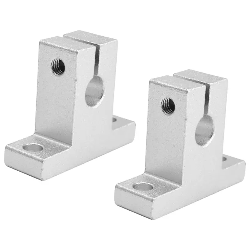 A93E-2 Pcs Linear Motion Rail Clamping Rod Rail Guide Support Shaft Bracket Coupling Mount SK8 8Mm