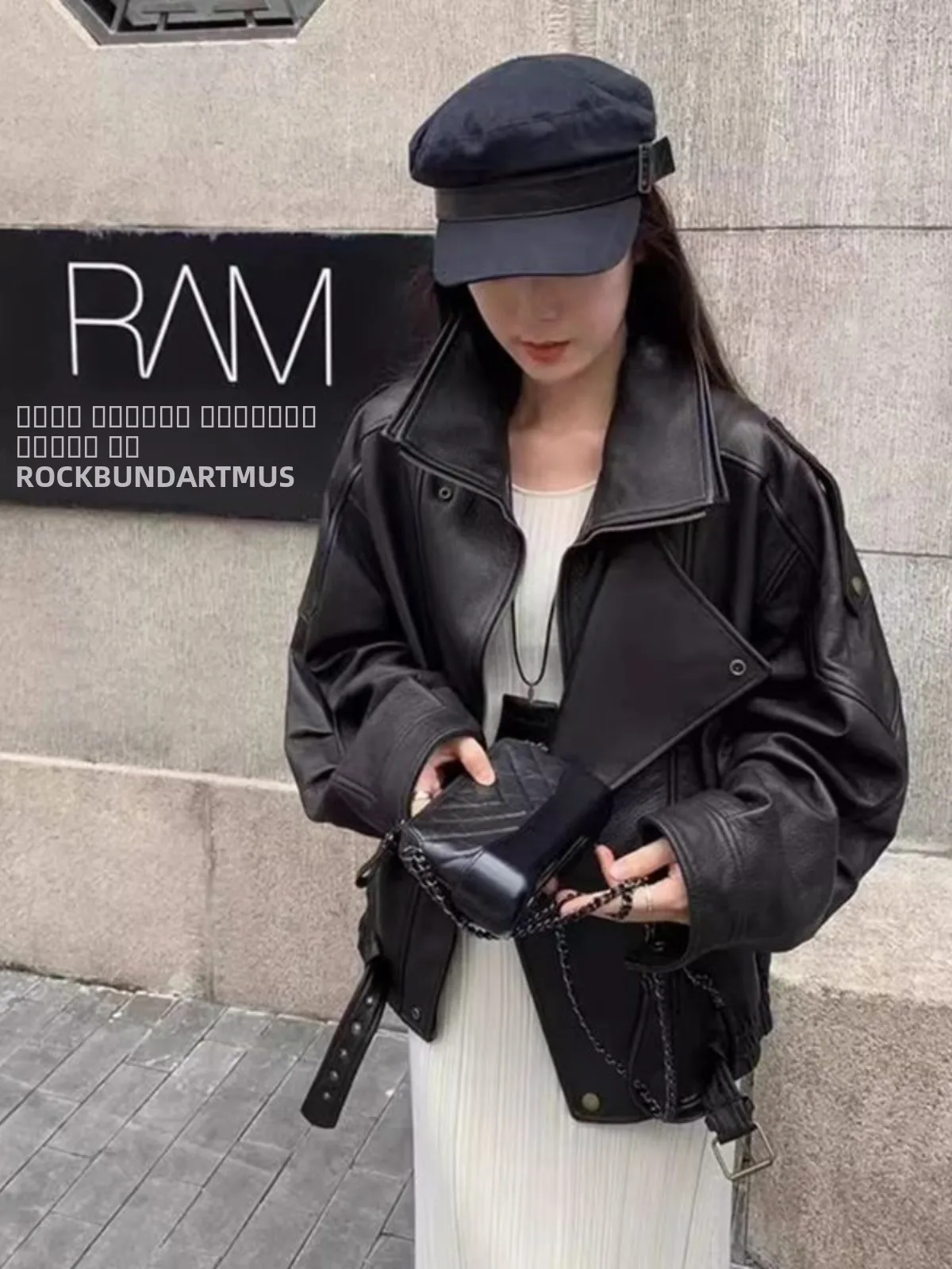 Amerikanische Retro-Mode Lederjacke Motorrad-Streetwear Vielseitiges Oberteil für Pendler Regulärer Schnitt Langer Reißverschluss-Design