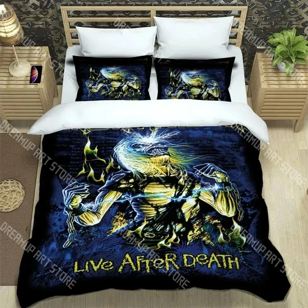 Fashion Rock band Iron-M-Maiden Bedding Set Single Twin Full Queen King Size Bed Set Kids Bedroom Duvetcover Sets Bed Sheet Set