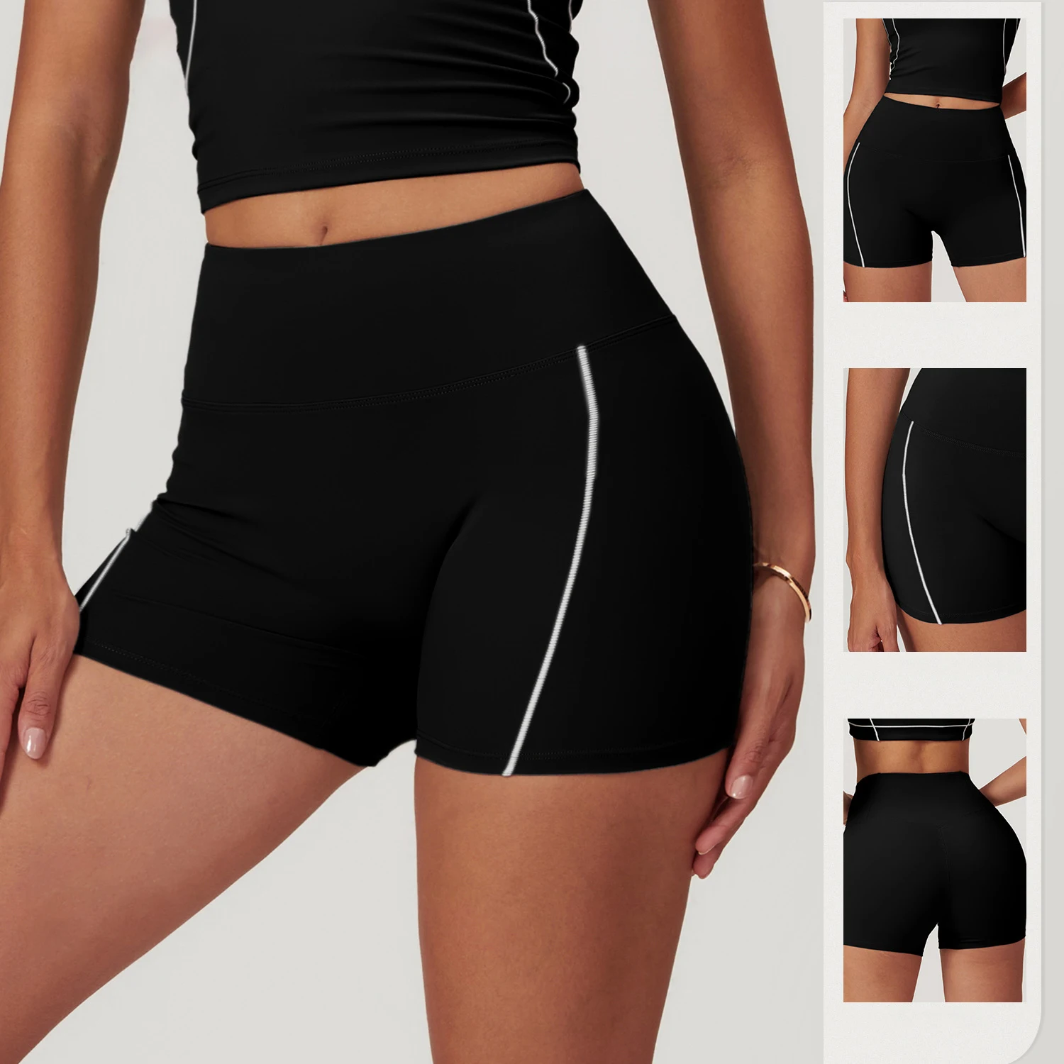 Comfortable Skinny Yoga Shorts High Waisted Hip Lifting Outer Wear Breathable Fitness Shorts Women Senseless Running Sweatpants