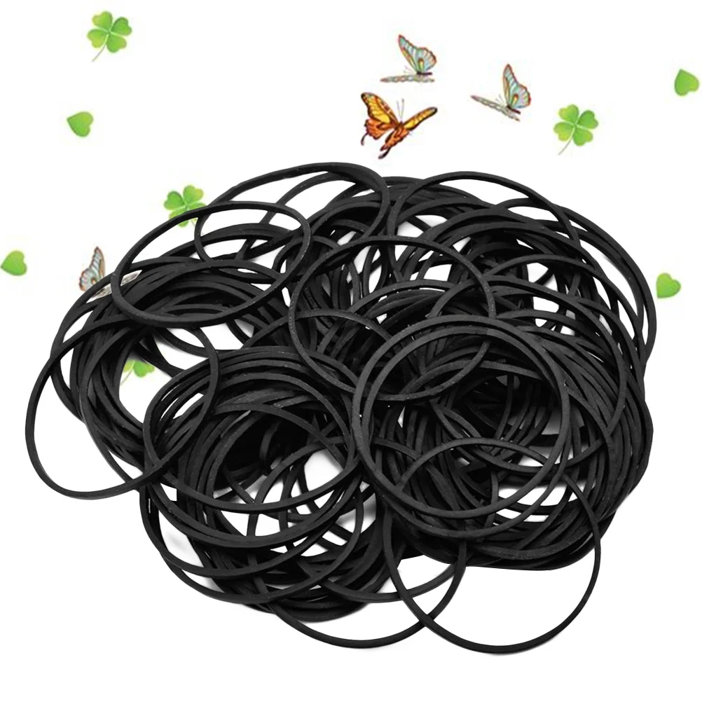 

100pcs Tattoo Machine Rubber Bands Black Elastic Braiding Bands Durable For Accessories Supplies Bungee Band