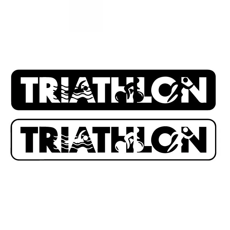 Car Stickers Triathlon Swimming, Cycling, Running, Creative PVC Decals, Car Body Decoration Stickers, Black/white,18cm*8cm