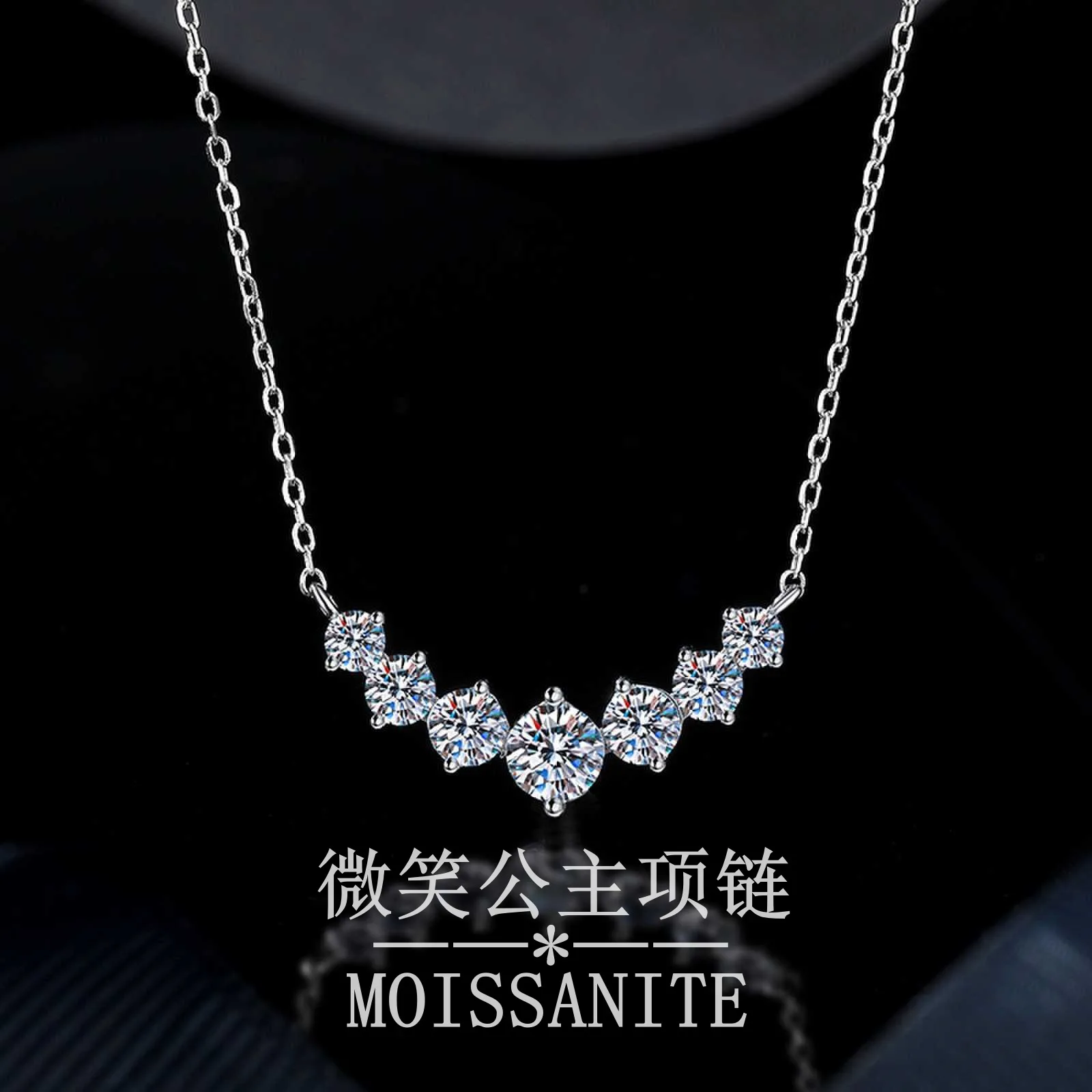 

Luxury 18K Solid Platinum PT950 Necklace Moissanite Princess Pendant 2.8 carat D Color Moissanite Full Diamond Clavicle Chain