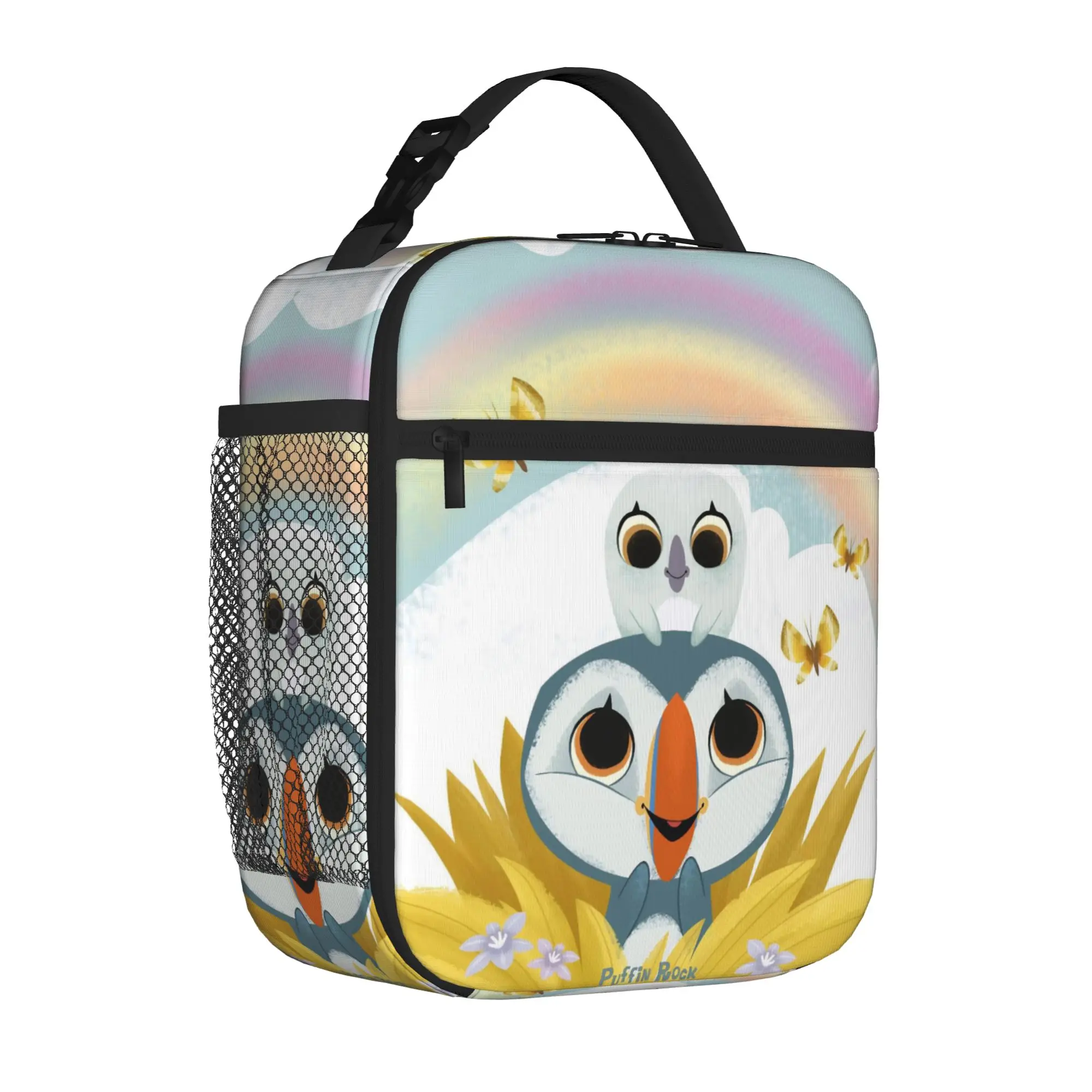 Puffin Rock Oona Baba Insulated Lunch Tote Bag for Office Cartoon TV Watercolor Reusable Thermal Cooler Spacious Bento Bags