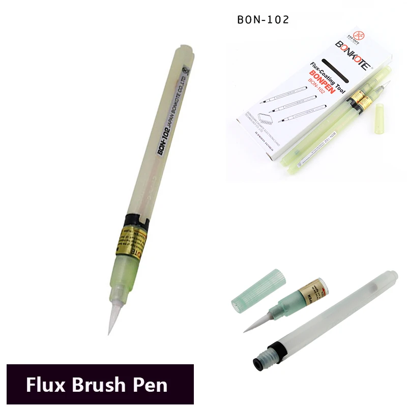 BON-102 Flux Paste Solder Paste Brush Tip Pen Recyclable Empty Pen can fill with any liquid