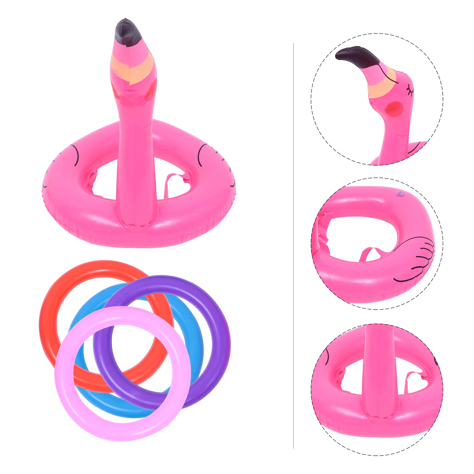 

2 Sets Toys Ferrule Funny Ring Throwing Swimming Pool Game Supply Inflatable Pink Tossing Banquet