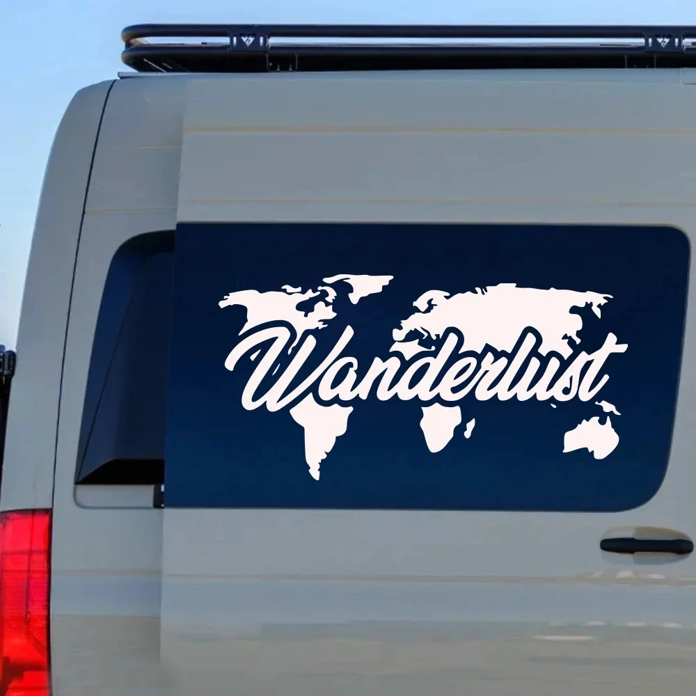 Pegatina de vinilo para coche con mapa del mundo, para furgoneta, caravana, autocaravana, ventana, puerta, decoración de carrocería, pegatina de vinilo para viajar