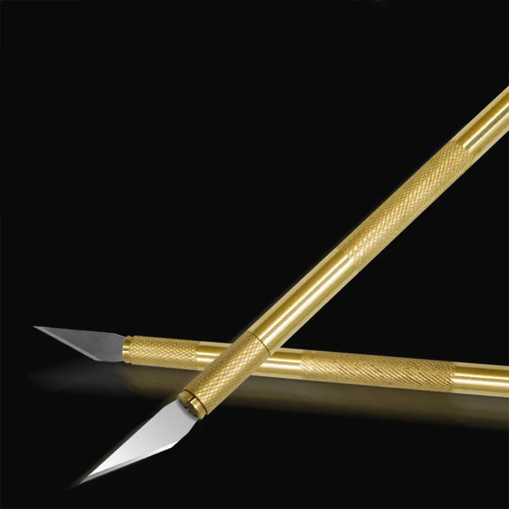 

1Pcs Brass Handle Engraving Cutter Double-Edged Carving Tool 25 45 Degree Sharp Blade Paper Wood Plastic Art Craft Cutting