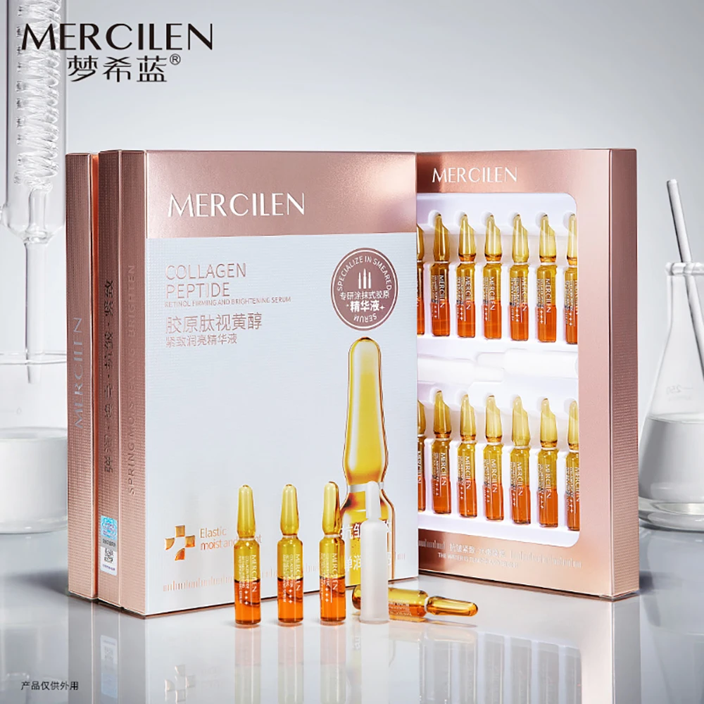 

28Pcs Collagen Peptide Tightening Moisturizing Essence Retinol Ampoule Solution For Diminishing Fine Lines Brighten Skincare