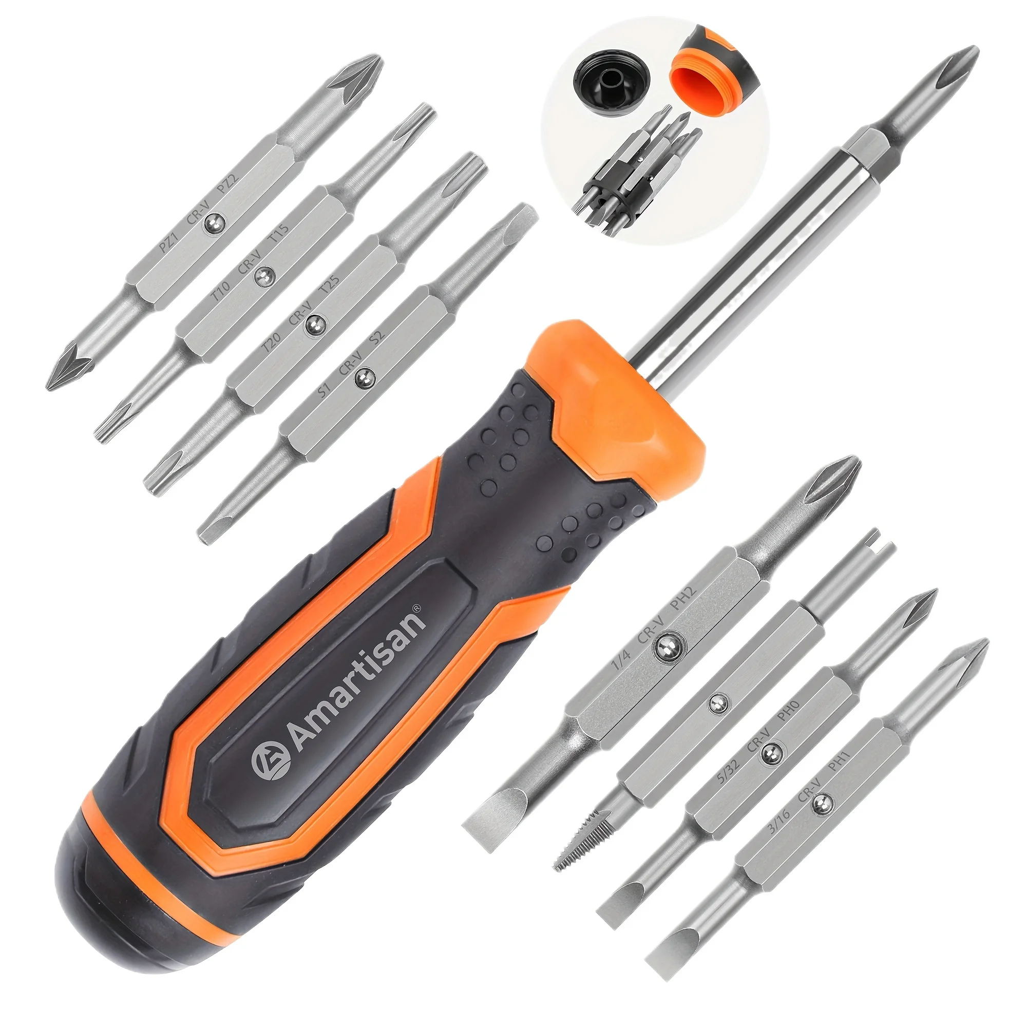 

18-in-1 Multi-bit Screwdriver Set Tool All In One, Portable Multi-Purpose Screwdriver, Slotted/cross/Pozi/Torx/Square,Nut Driver