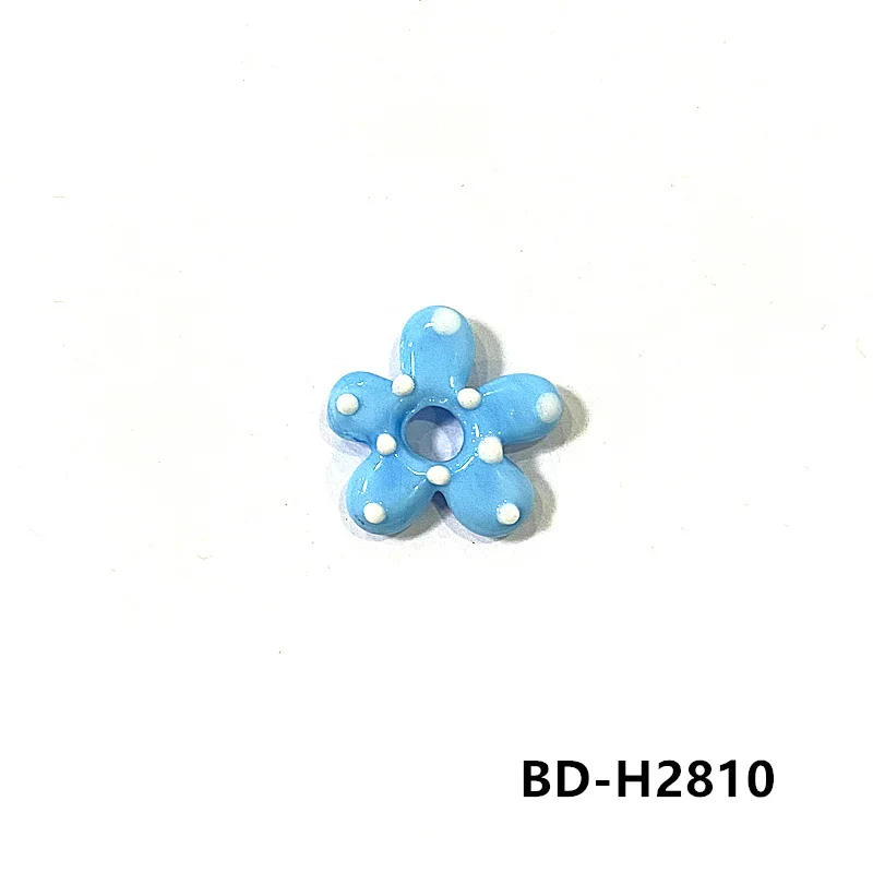 2Stück Dopamine farbige hohle Blumen Glasperlen INS Mini Blumen Charm Anhänger DIY Handgemachte Schmuckzubehör Bastelzubehör für Handwerker Perfektes Feiertagsgeschenk zur Armbänder Halsketten Herstellung – Detail 13