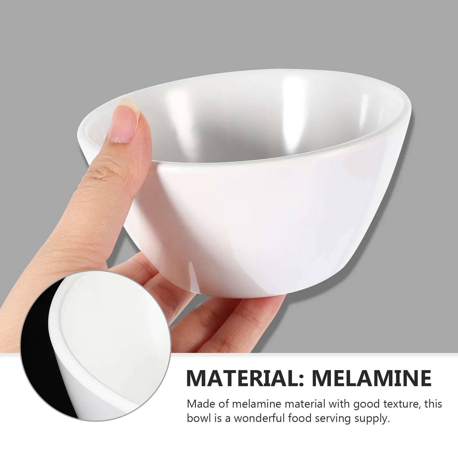 

2pcs Melamine Food Serving Bowls Kitchen Rice Soup Containers Reusable Small Cereal Noodle Salad Storage Bowls For Home