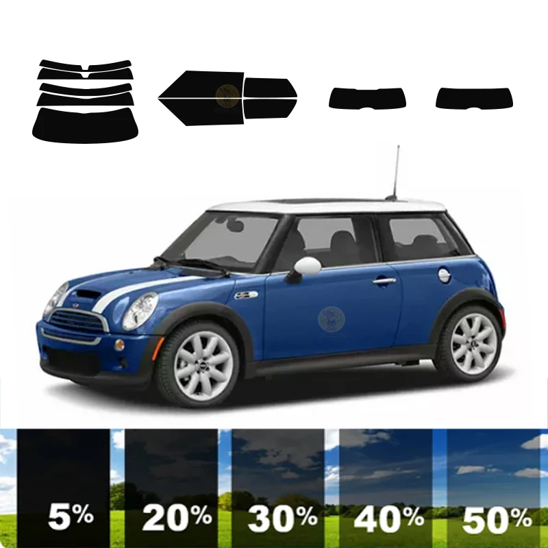 

precut Removable Window Tint Film For Car 100% UVR 5%-70%VLT Heat Insulation Carbon ﻿For MINI COOPER 2 DR HARDTOP 2002-2006