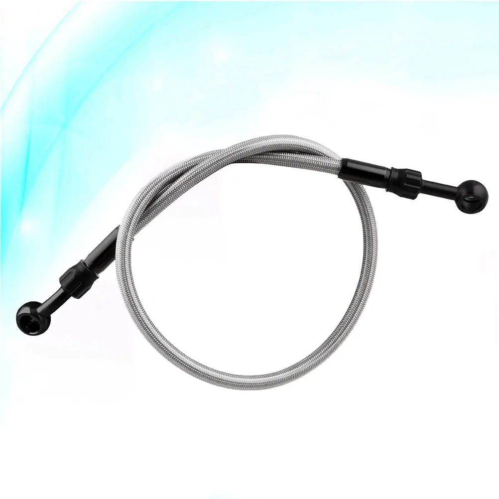 

575Mm Stainless Steel Braided Brake Oil Hose Heat Resistant Durable Flexible Motorcycle Scooter Brake Cable Black