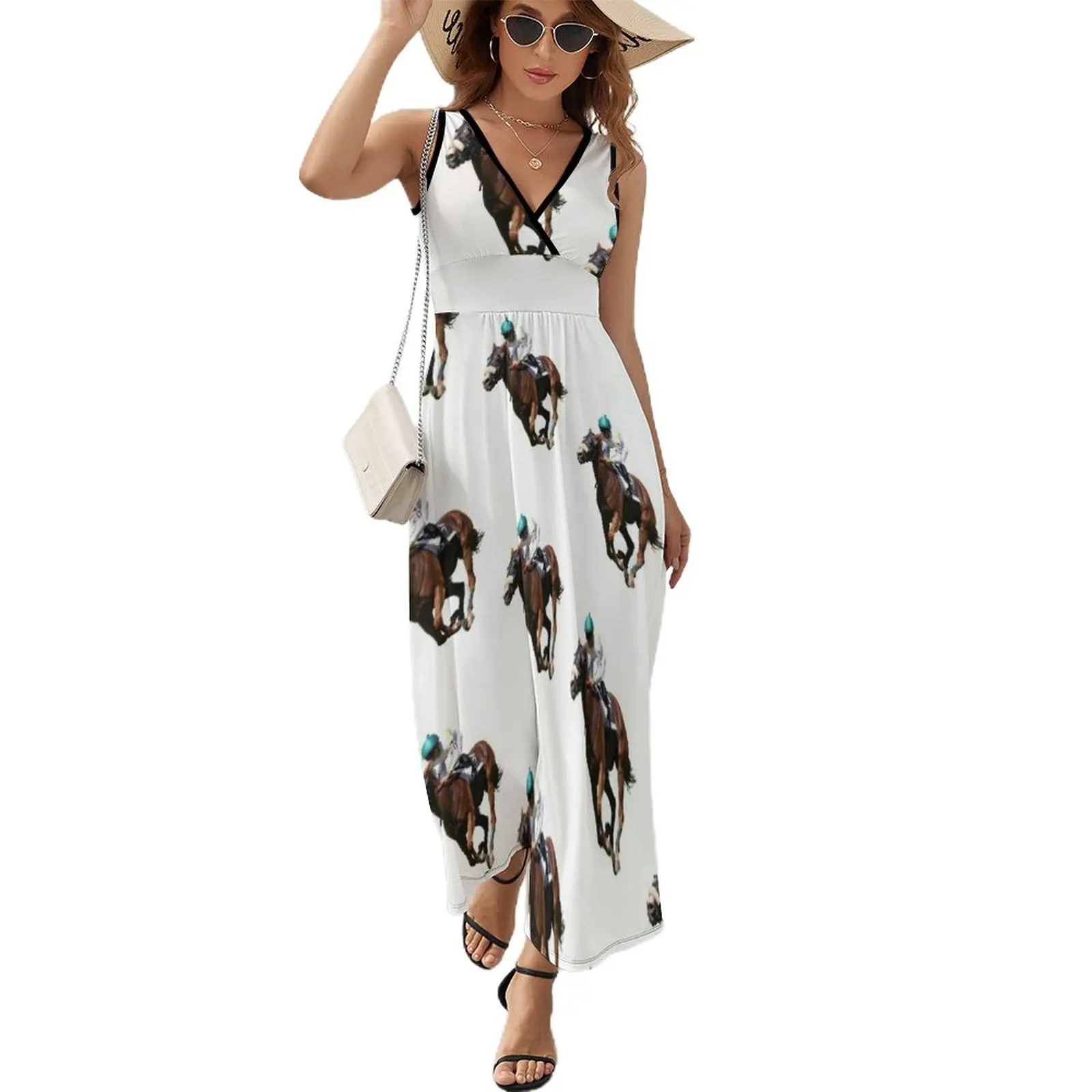 

Horse Racing And Horse Riding Sleeveless Dress loose summer dress Women long dress