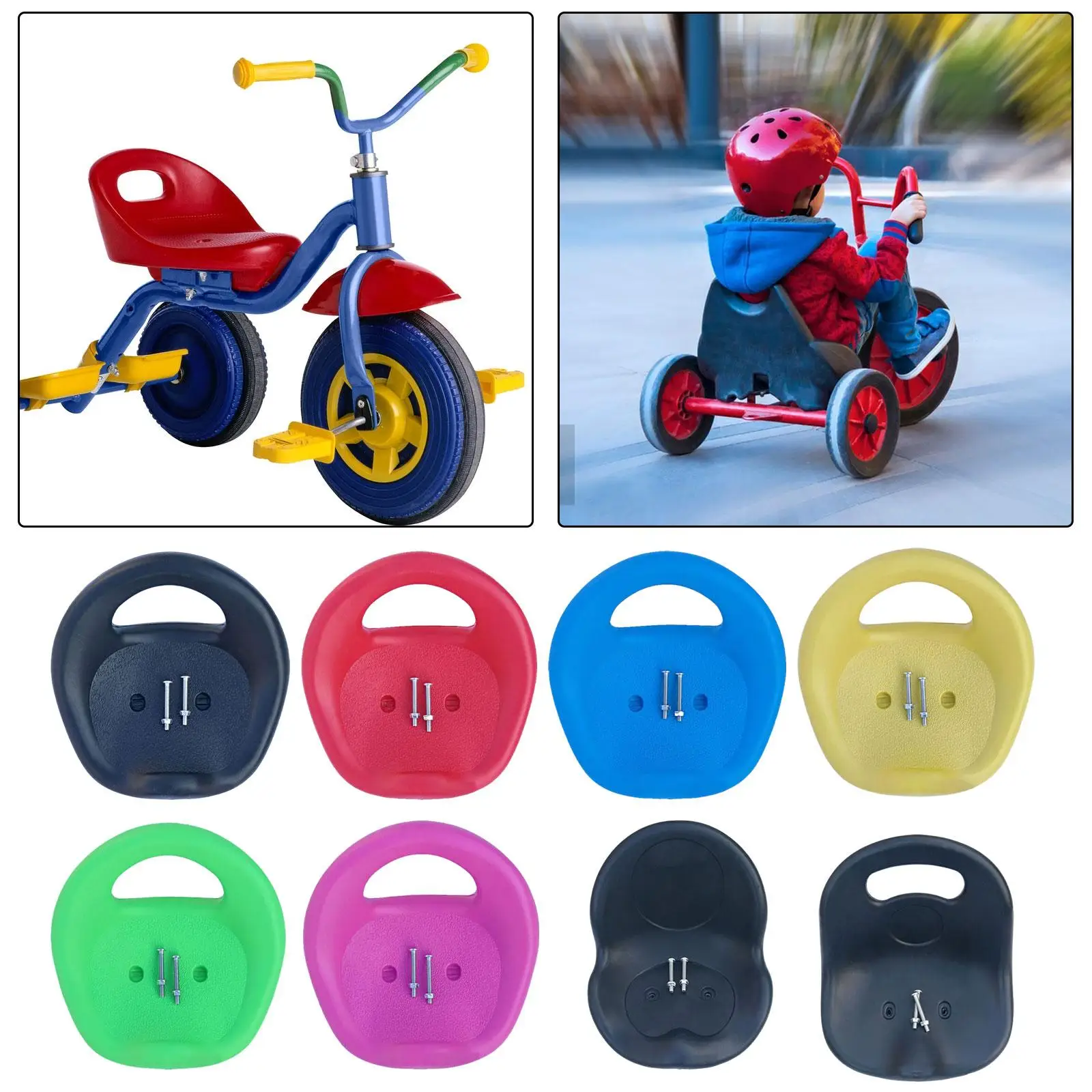 Kids Tricycle Seat Sturdy Thickened for Racing Balancing Vehicle DIY Durable for Drift Trike Go Kart Car Seat for Toddler Bikes